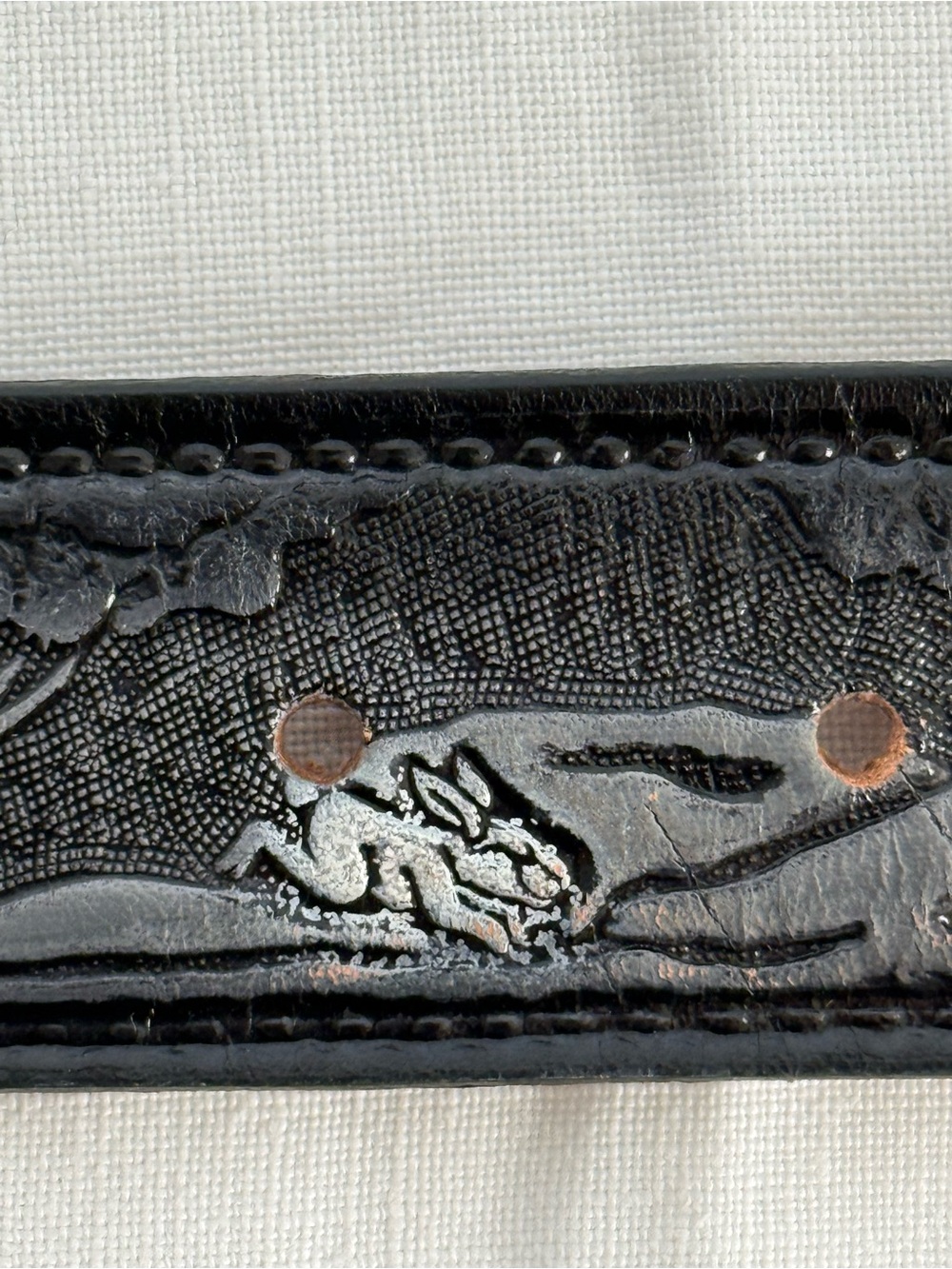 Vintage Harley Davidson
Hand Tooled Black Leather Belt - Picture 9 of 10